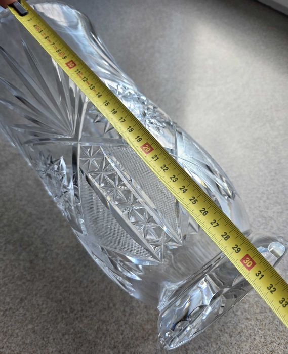 Kryształ z PRL-u Wazon Duży Wysoki Vintage