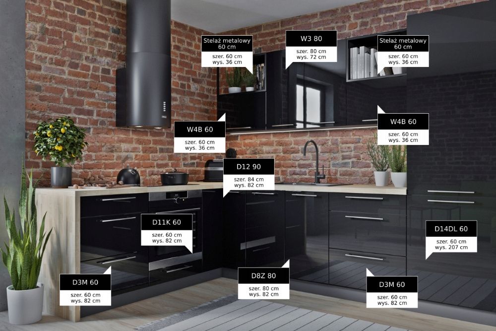 Kuchnia AKRYL meble, szafki kuchenne połysk TRANSPORT wycena (MK)