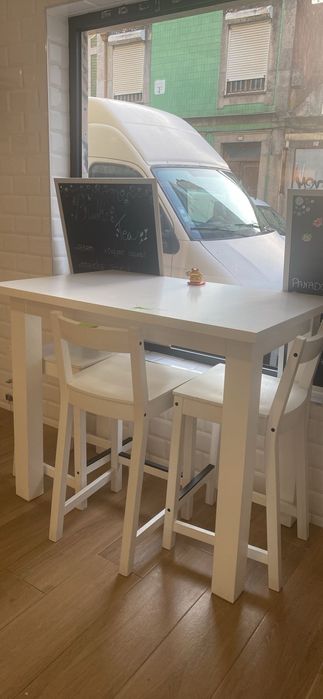 Mesa alta branca IKEA