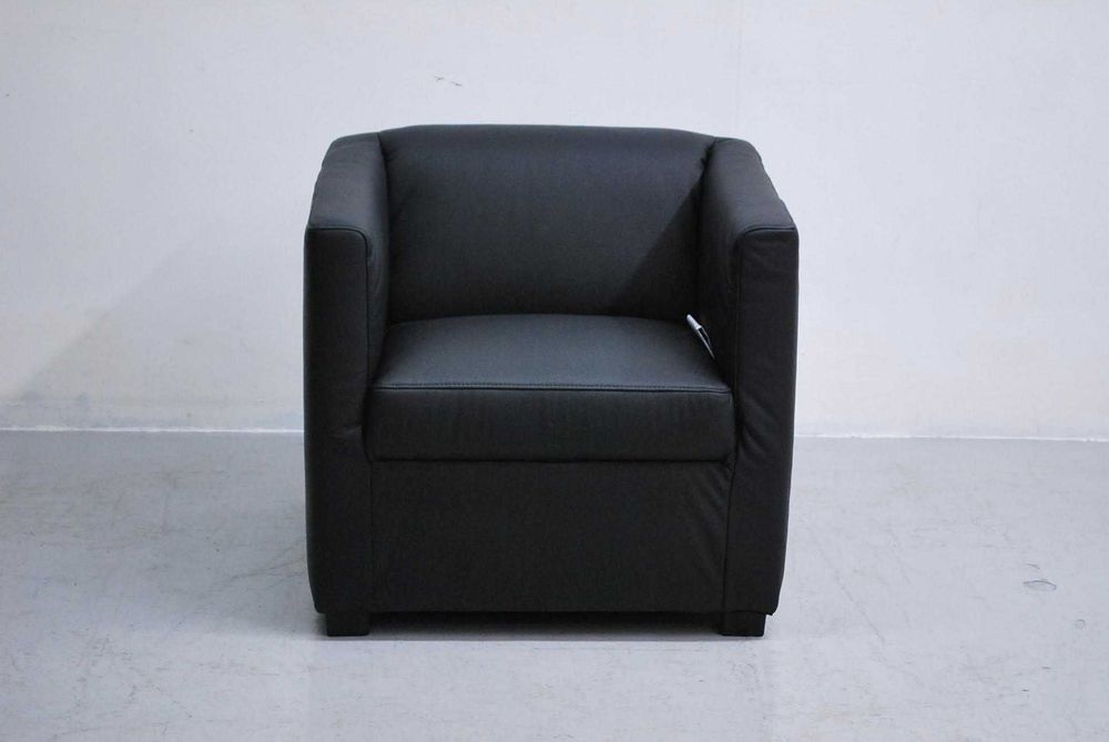 RZL WYGODNY FOTEL cały ze skóry naturalnej czarnej elegancki salon