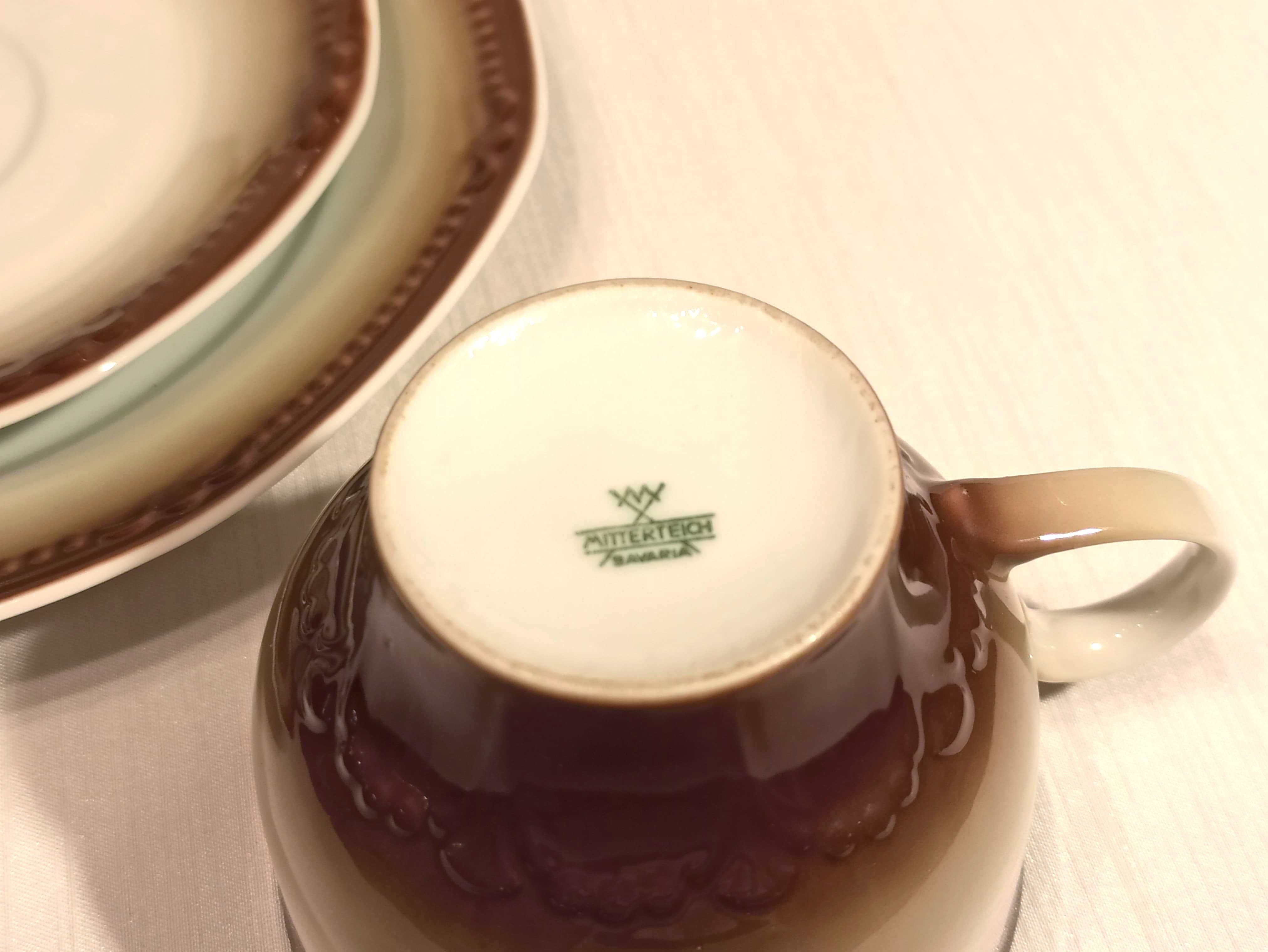Porcelana MITTERTEICH BAVARIA, trio zestaw śniadaniowy