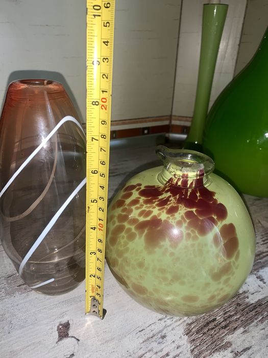 Ваза богемия гутное  цветное стекло