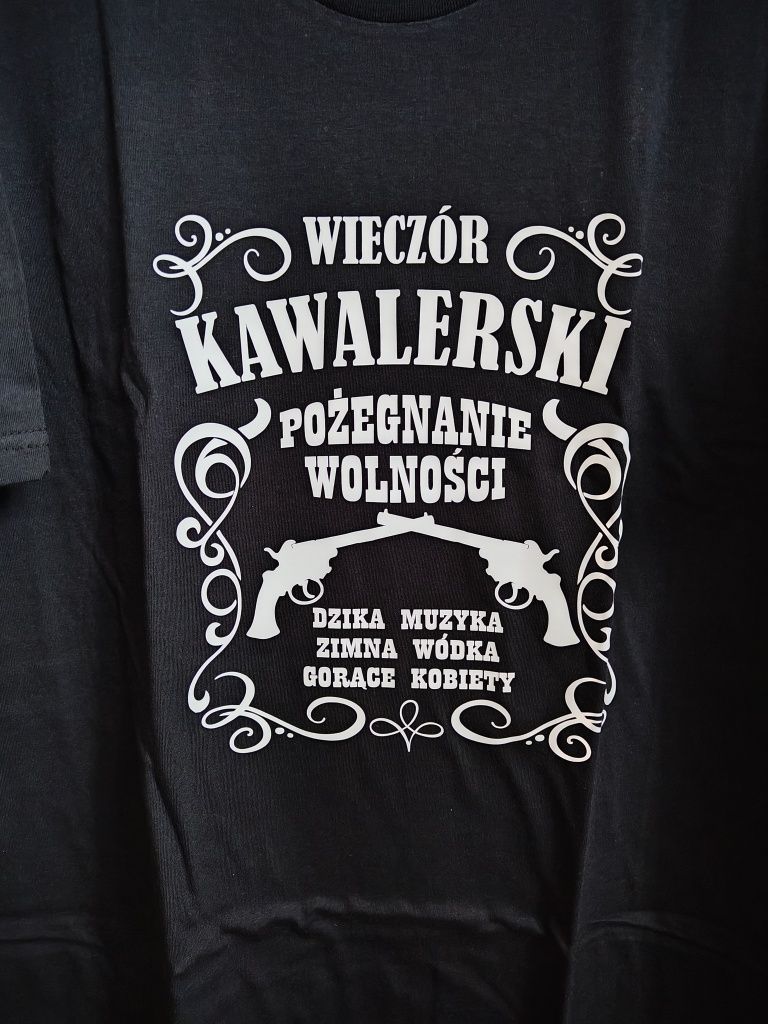 Śmieszna koszulka na wieczór kawalerski r. XL, pożegnanie wolności