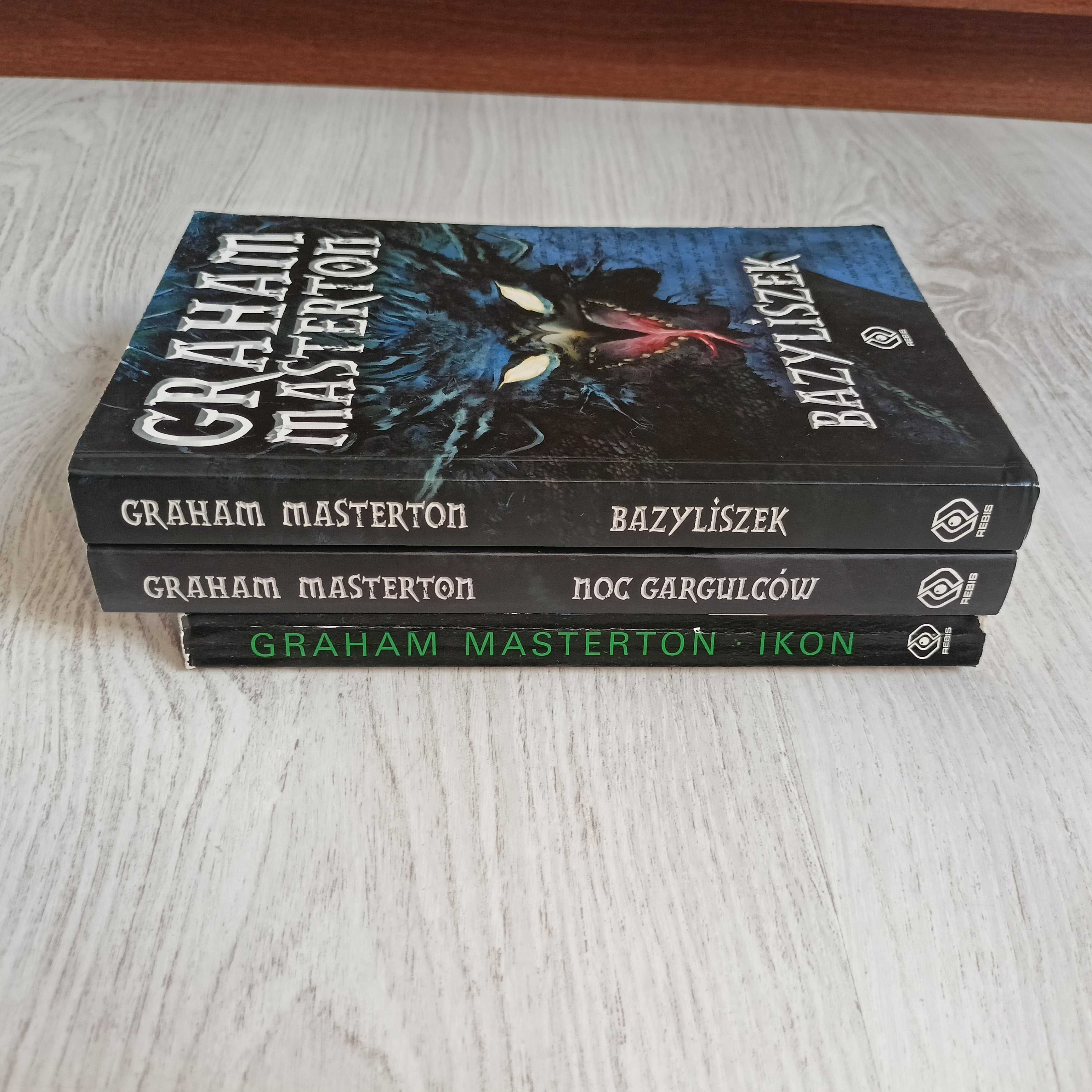 3x Graham Masterton Bazyliszek + Noc gargulców + GRATIS Ikon