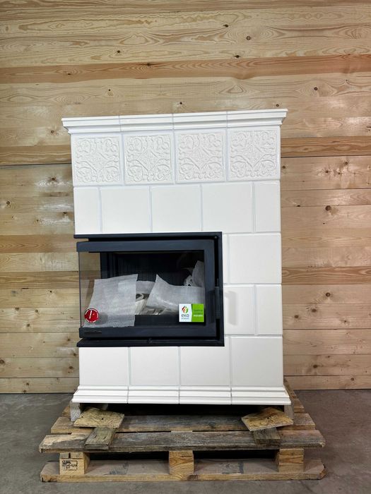 Piec kominek kaflowy narożny PORTO biały 13 kW EkoProjekt 2022