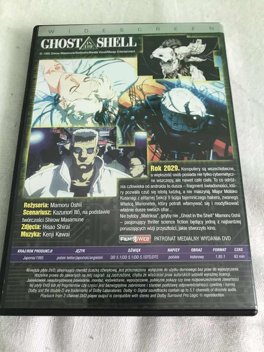 Ghost In the Shell Kultowe Anime (DVD/PL)