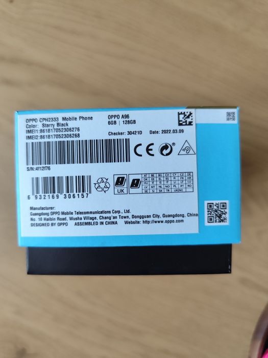 OPPO A96 6/128GB czarny nowy