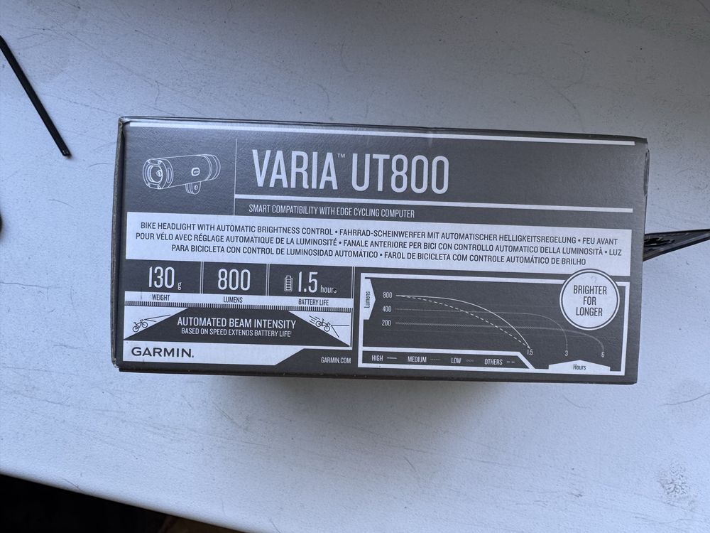 Garmin varia ut800 lampka rowerowa światło przednie led oświetlenie