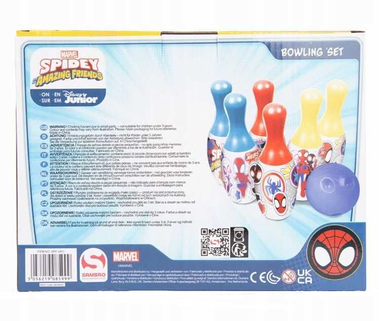 Zestaw Kręgli Marvel SPIDEY And His Amazing Friends 6 kręgli + Piłka