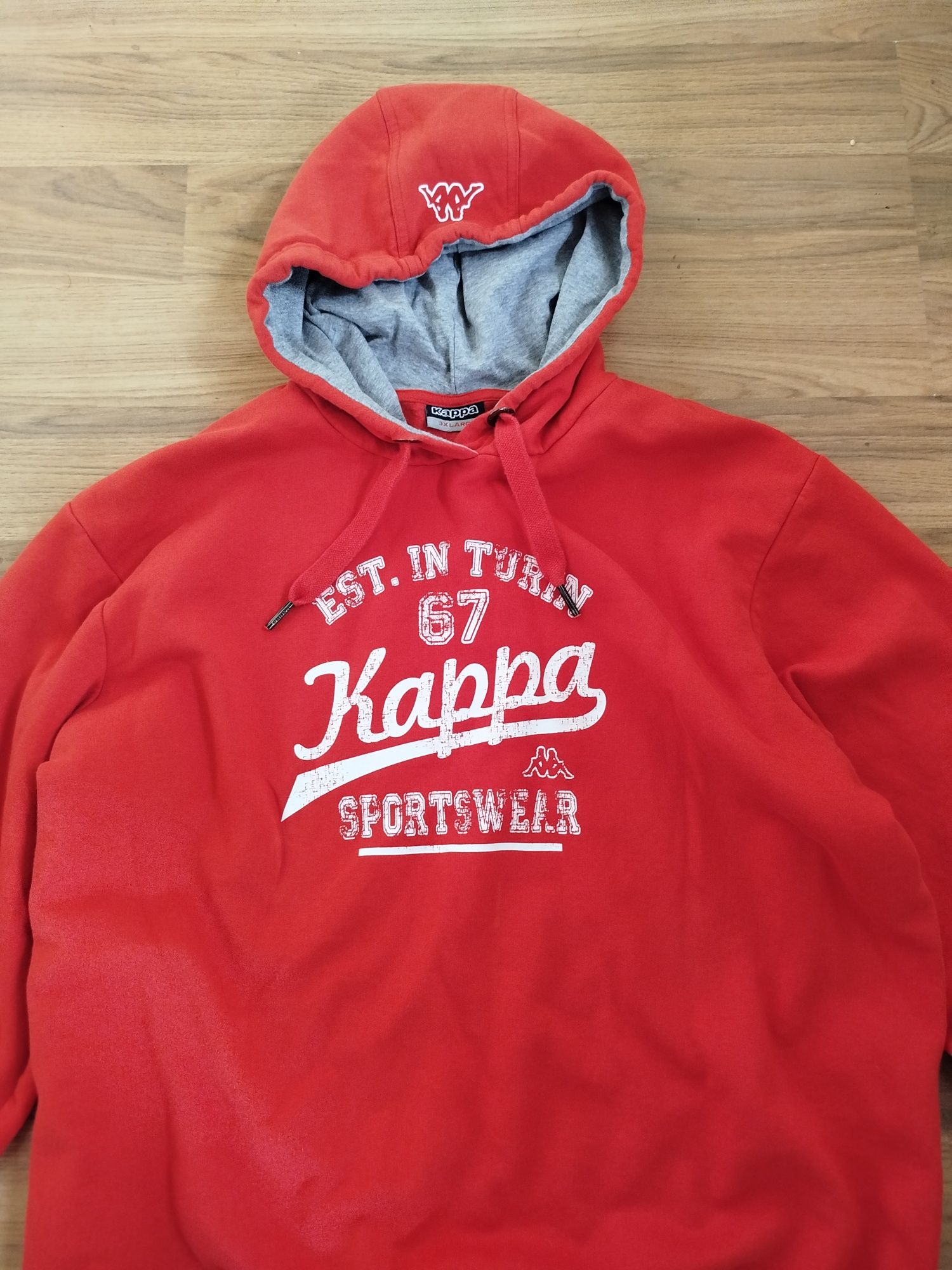 Kappa czerwona bluza z kapturem 3XL