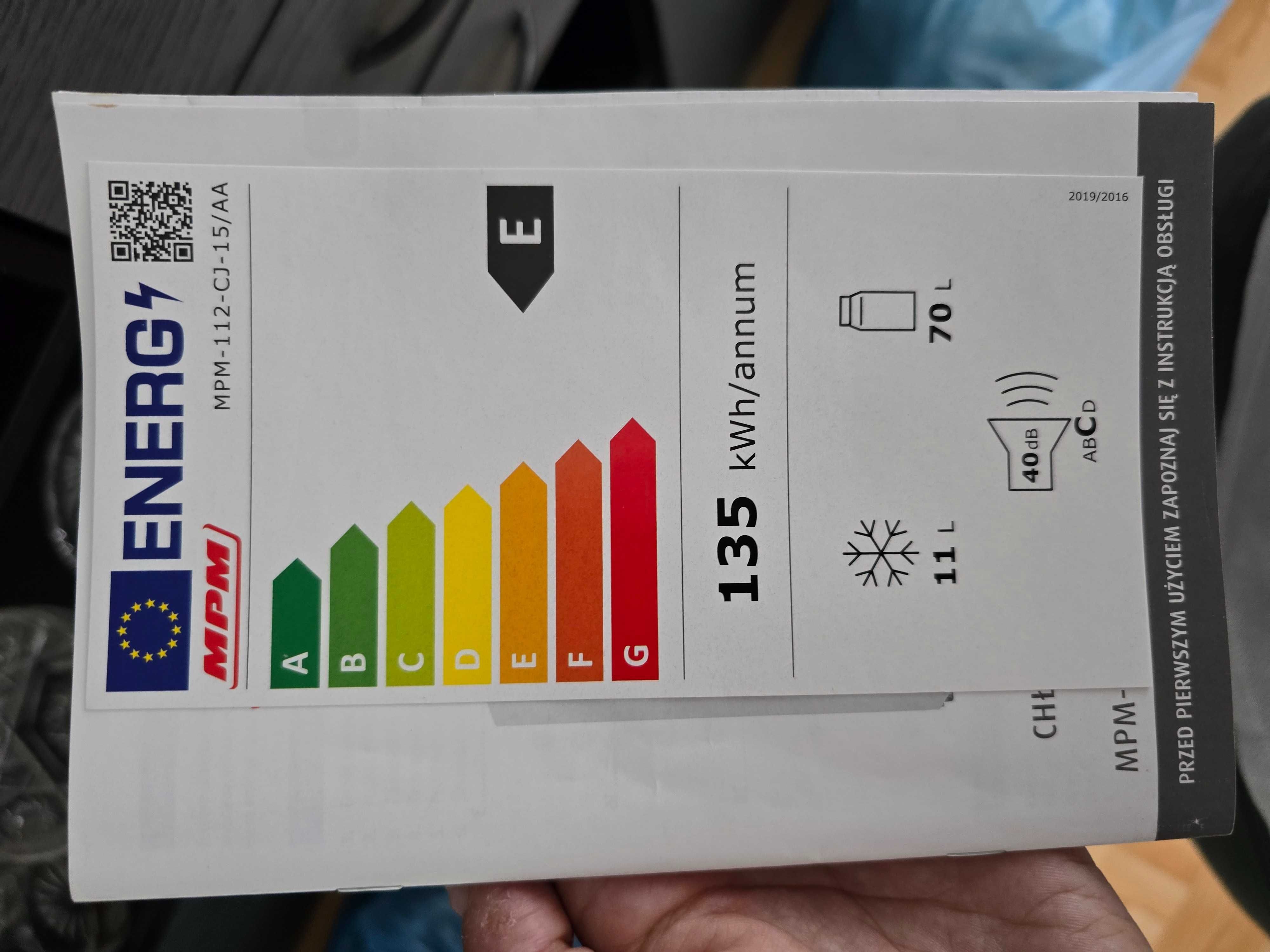 Lodówka MPM 112CJ15AA biała, 84cm, 81l, jak nowa! Mała, niska