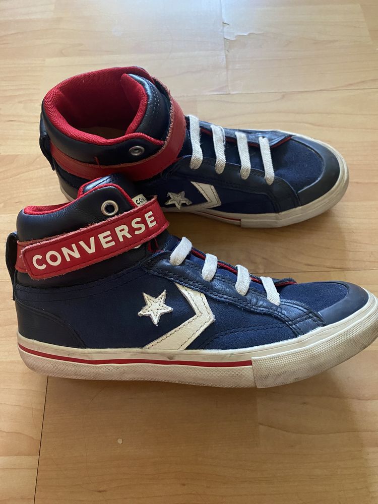 Converse wysokie czesciowo skórzane rozmiar 34