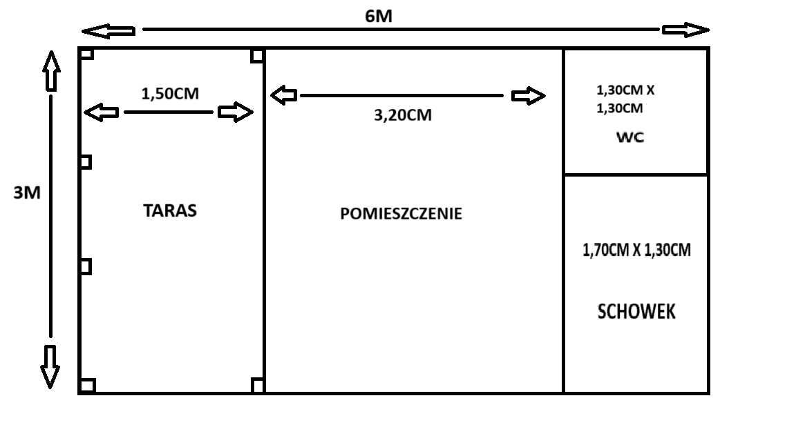 Domek Działkowy/Letniskowy „AREK” – 6 m x 3 m