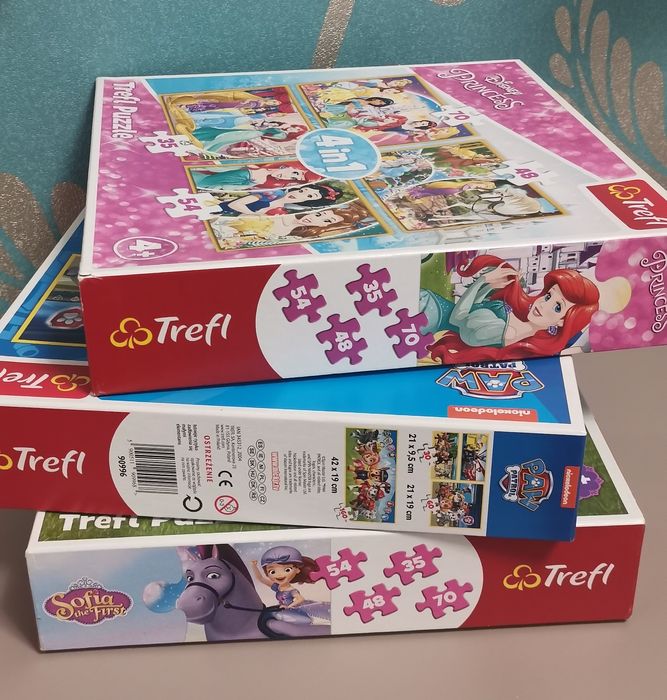 Пазлы трефл Trefl 4 в 1 и 3 в 1 Цена за все. В идеале.