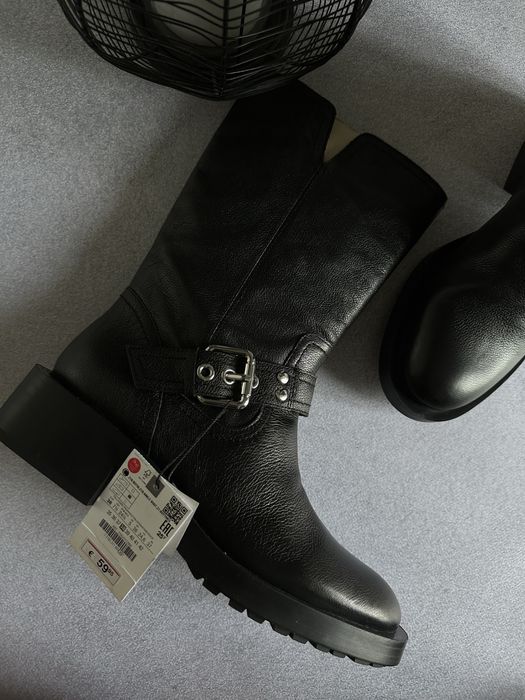 Шкіряні ботінки zara