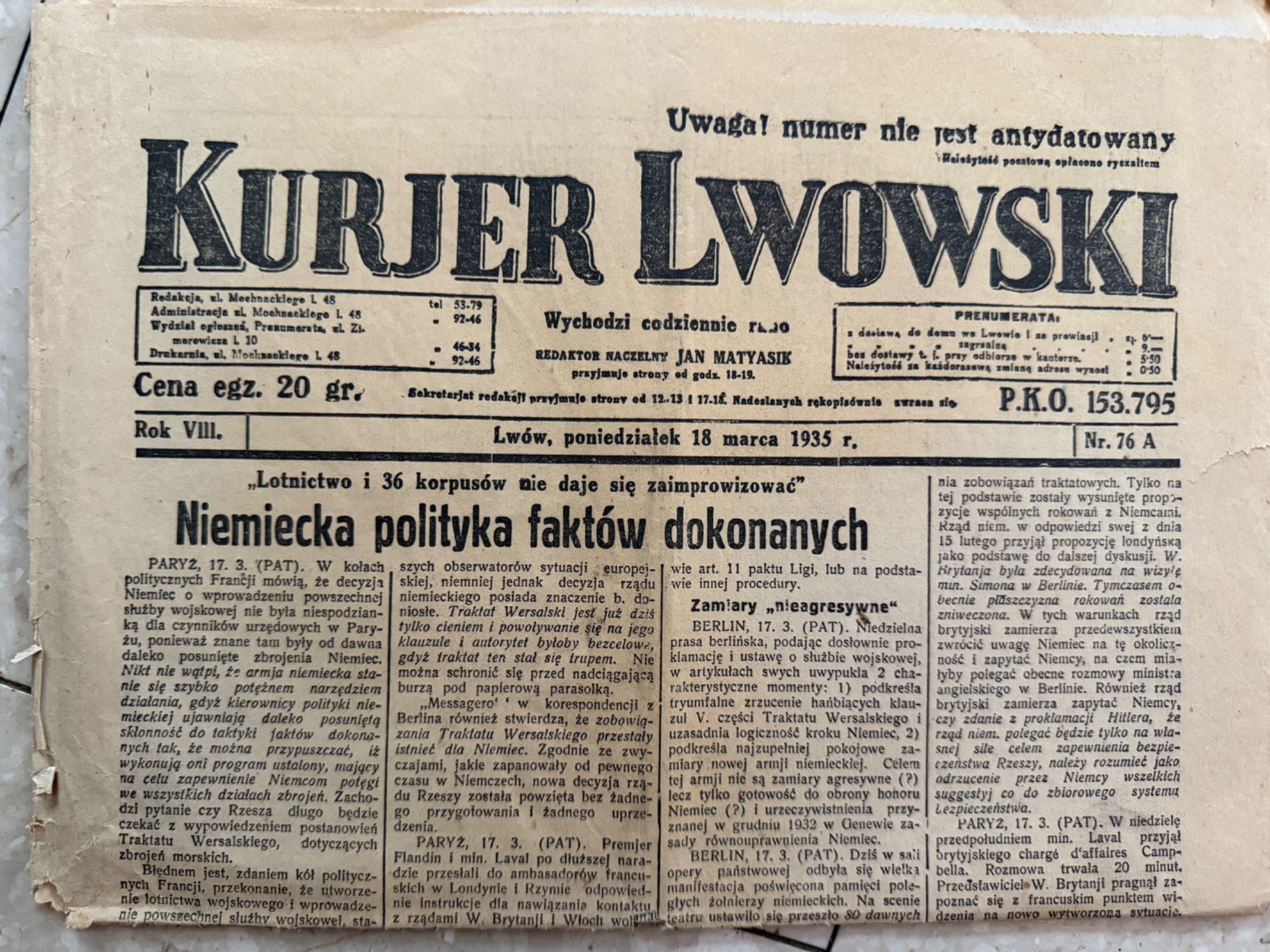 Stare gazety lata 30-te