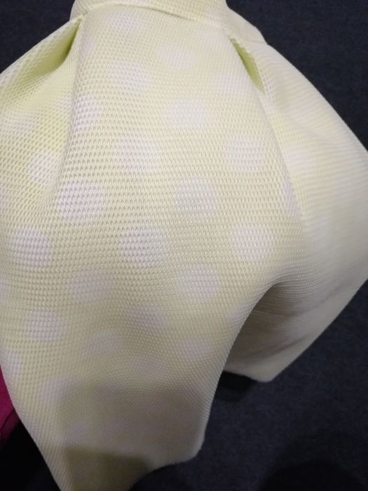 Spódniczka spódnica rozkloszowana piankowa żółta w groszki 36 S