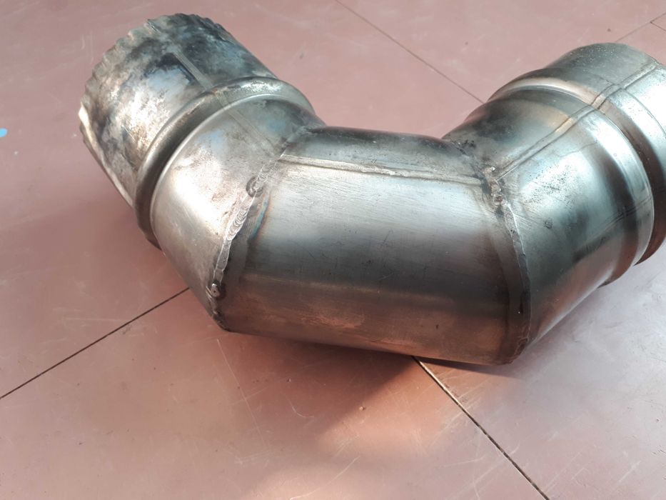 Kolano kominowe 90° fi 80 stal nierdzewna plus rura 50 cm długości