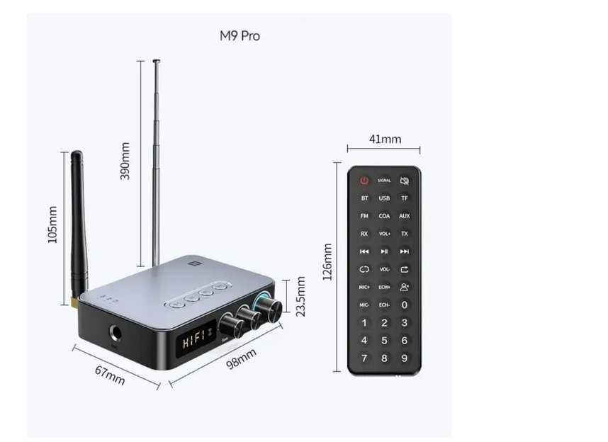 Bluetooth M9 Pro DSP FM адаптер RX TX