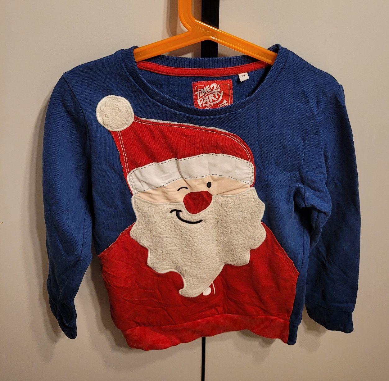 C&A bluza dresowa Chłopięca rozmiar 122 granatowa ze świętym Mikołajem