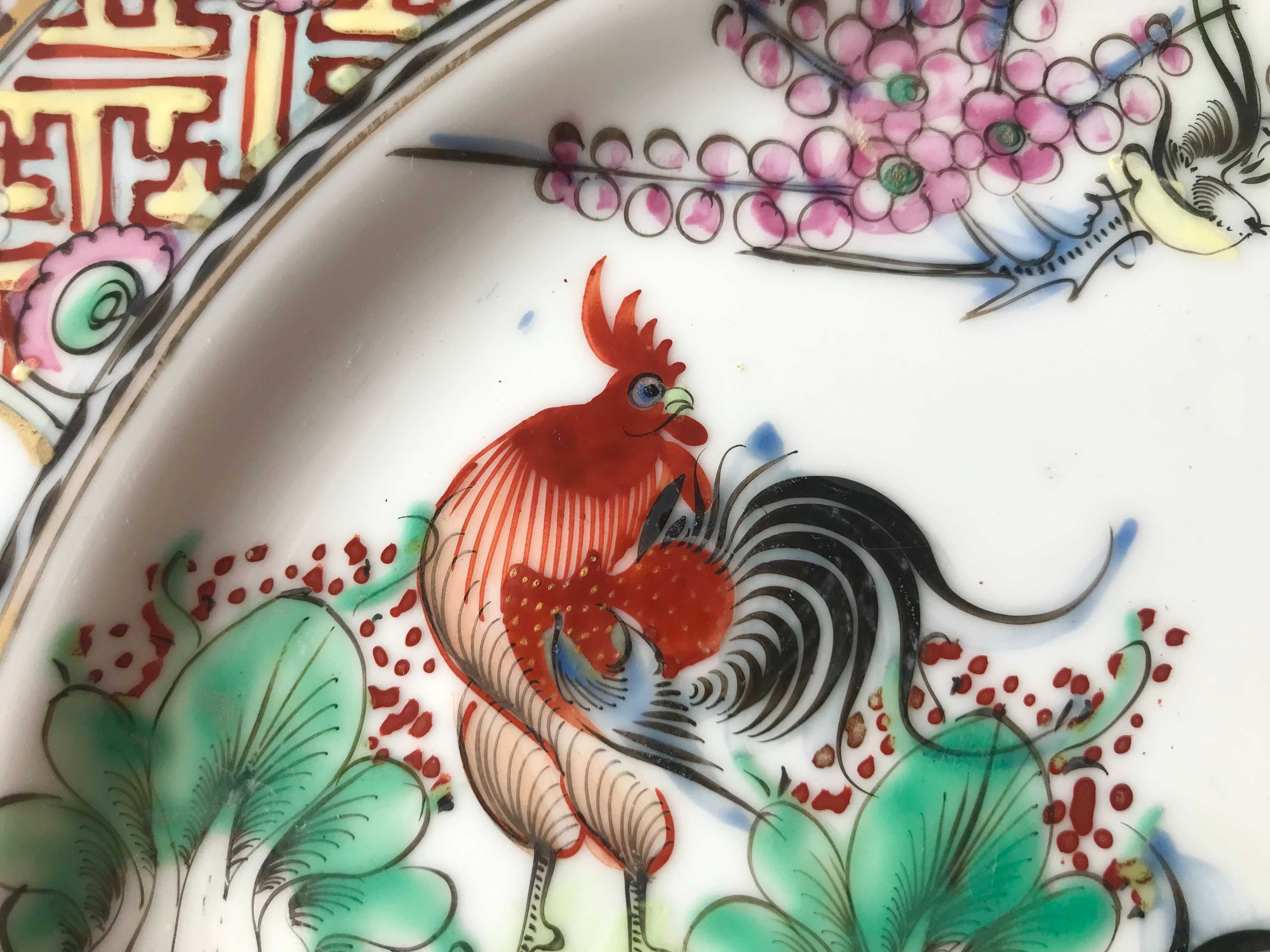 Prato de Porcelana Chinesa - Motivos Galos