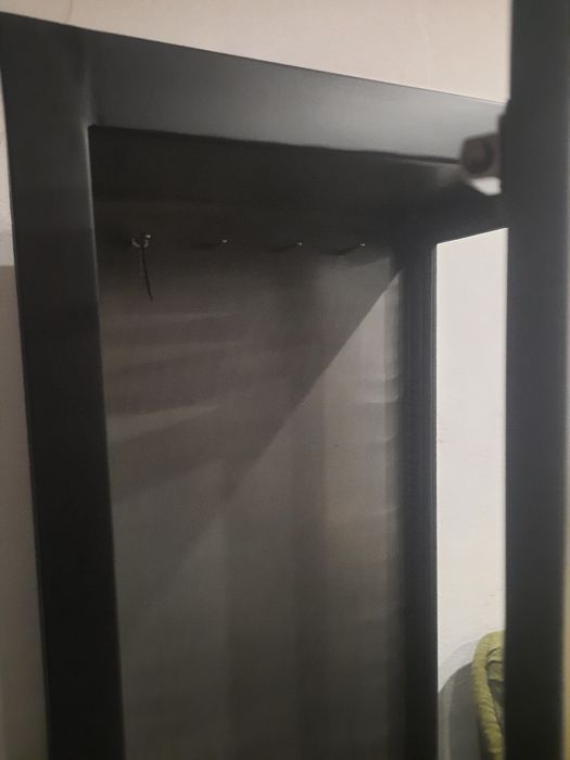 Witryna szafka medyczna lekarska czarny mat szkło loft prl