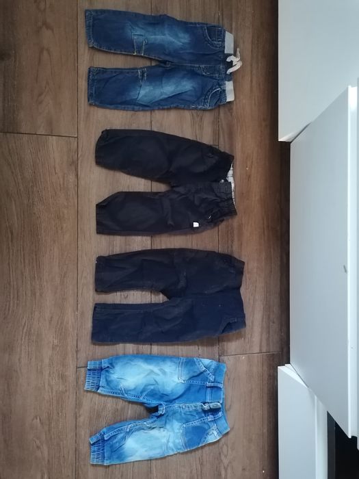 Spodnie 68 wiek 3-6 miesięcy jeans grantowe 4 sztuki paczka 1