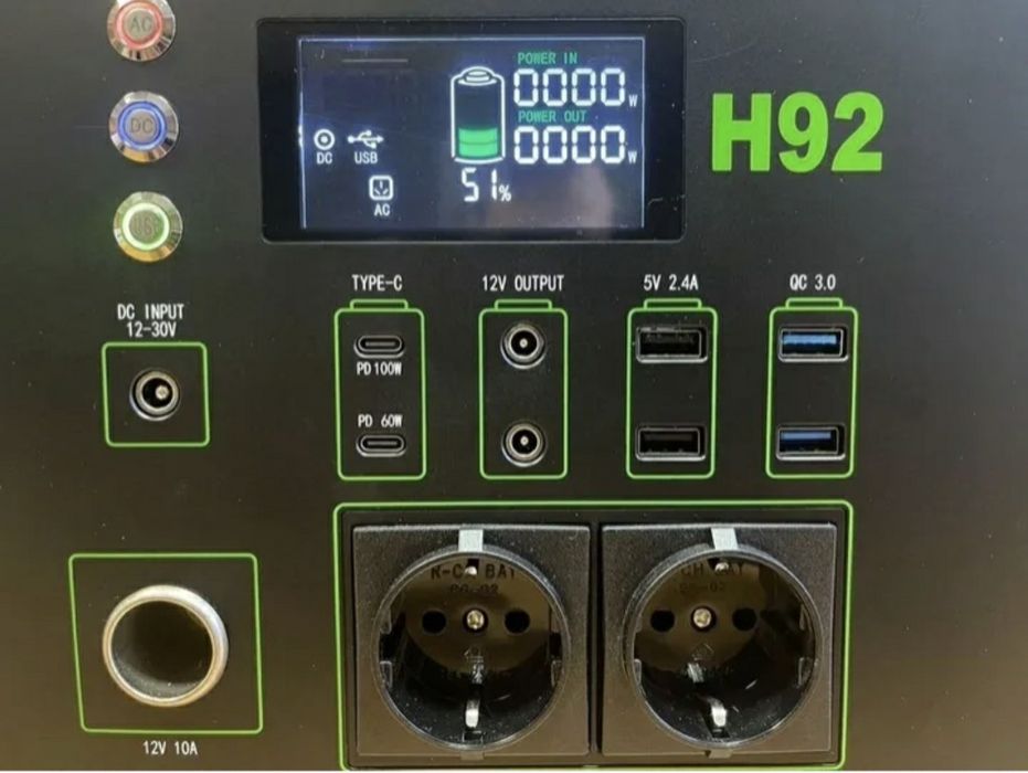 Huada H92 1024Wh 1000W LiFePo4 Портативная зарядная электростанция