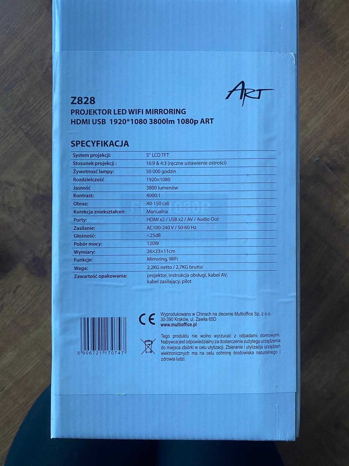 ART Projektor LED wifi z mirroring hdmi usb