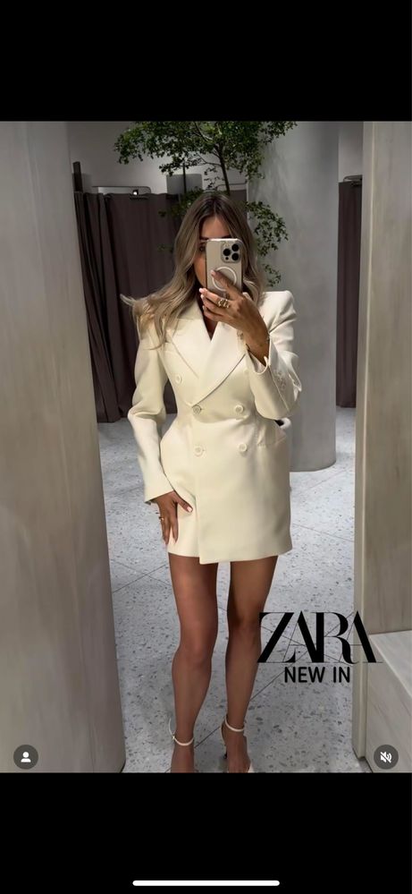 Viralowa sukienka marynarka zara taliowana