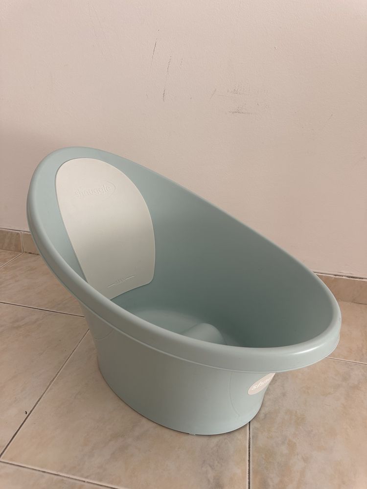 Banheira bebé Shnuggle verde com suporte