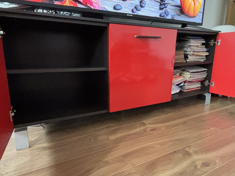 Piekny zestaw- Komoda i szafka BRW reset - Black Red White. Okazja!