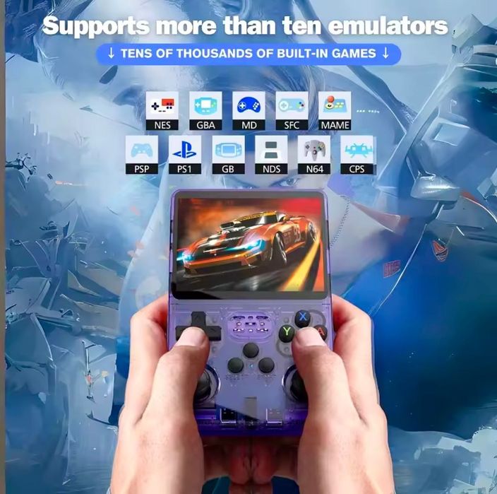 Nowa retro konsola R36S w kolorze transparent black