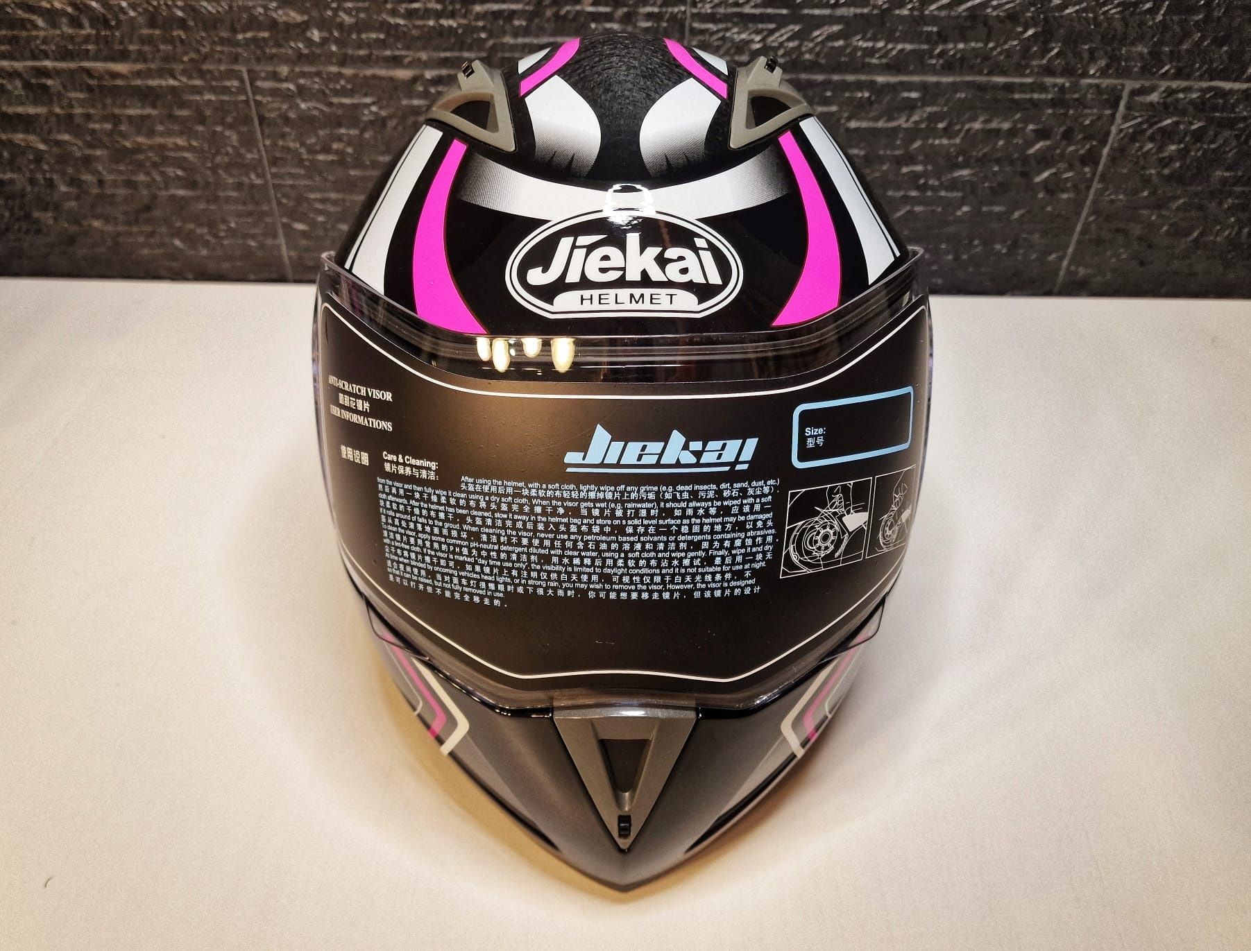 [NOVO] CAPACETE Mota Modular Viseira Dupla Rosa