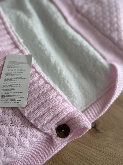 Nowy ciepły rożek/becik/otulacz dla niemowlaka, różowy