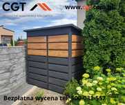 Wiata śmietnikowa 2m szeroka x 1,5 m długa/głęboka