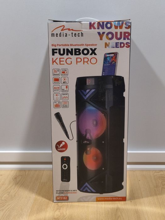 NOWY! Głośnik Bluetooth Media-Tech – 1400W PMPO, KARAOKE, LED – 200 zł