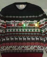 Новогодний свитер с рождественским орнаментом, L