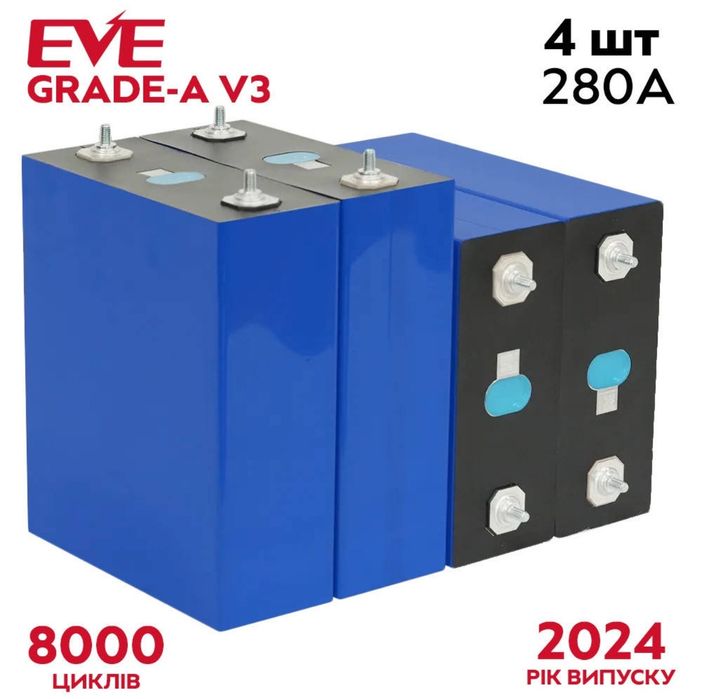 ВАЙБЕР,ВА,ТГ Акумулятор Eve LF280ah Prismatic LiFePO4 (ще 230,314,105a