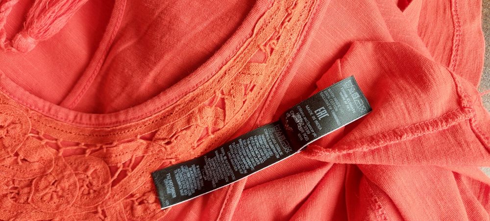Marks&Spencer r.38 maxi / długa sukienka pomarańczowa haft