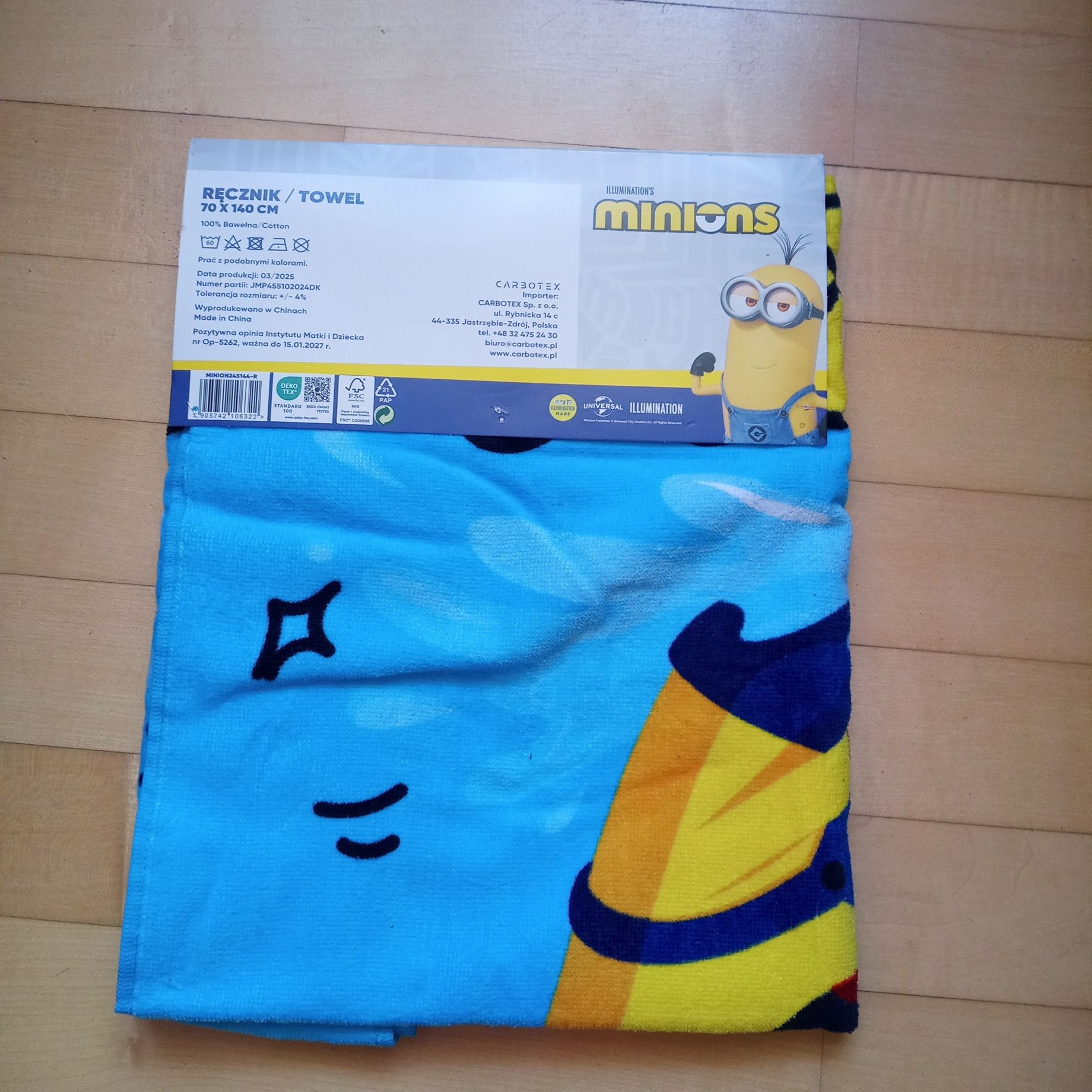 Recznik plazowy Minionki roz 140x70