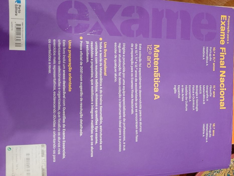 Preparação Exame final Matematica A 12 ano / 2022