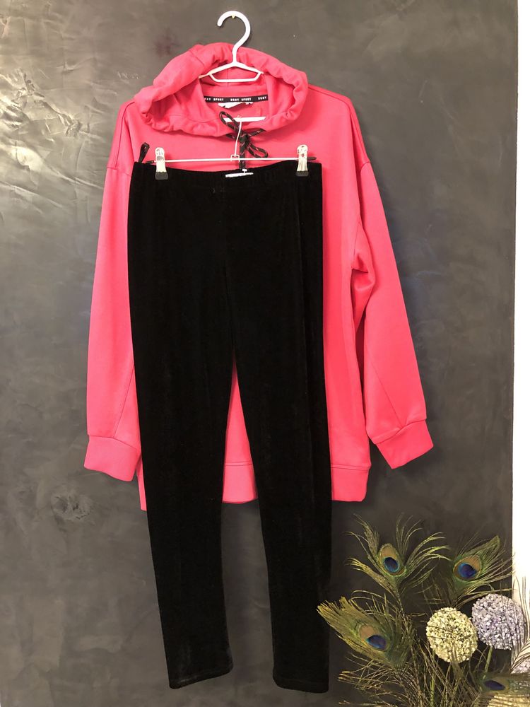 Подовжена малинова кофта, худі DKNY. Оверсайз. Оригінал.