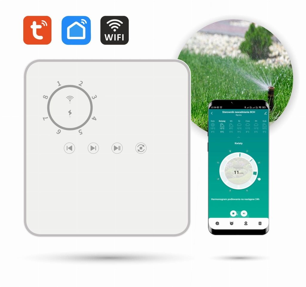 Montaż systemów automatycznego nawadniania z WiFi z aplikacji smart