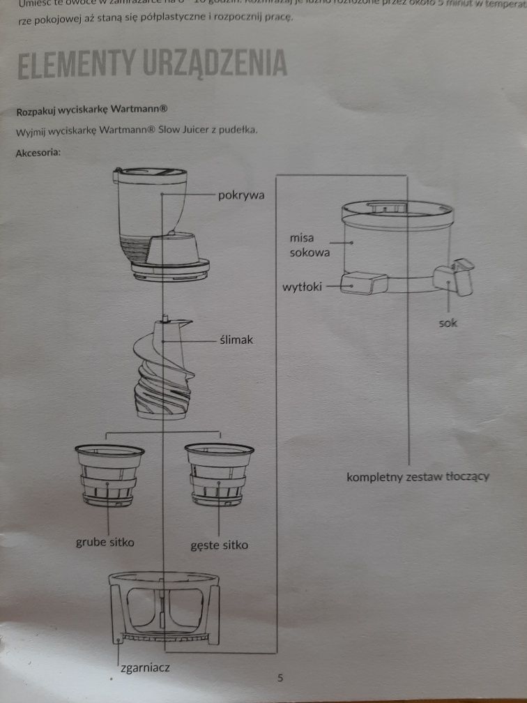 Wyciskarka wolniobrotowa Wartmann