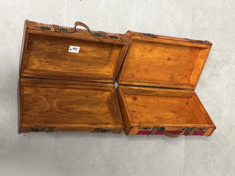 Dwie Skrzynie Walizki Drewniana Florapoint