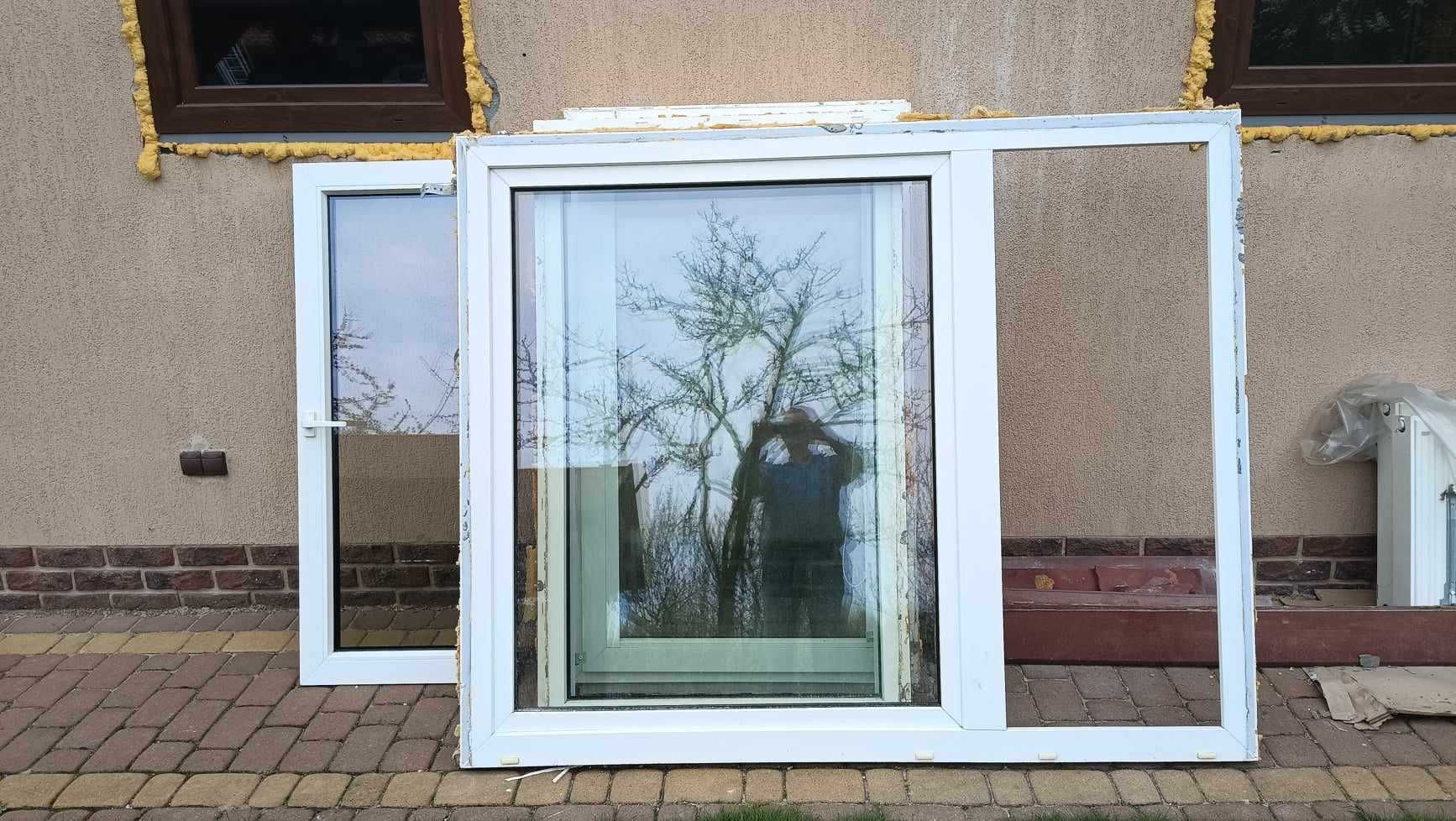 4 okna dwuszybowe PCV z demontażu, odbiór osobisty w Bełchatowie