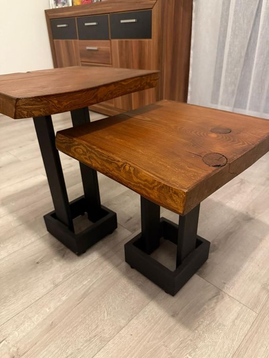 Stolik do salonu i ogrodu. Mocne Nogi SOSNA Industrialny / Loftowy