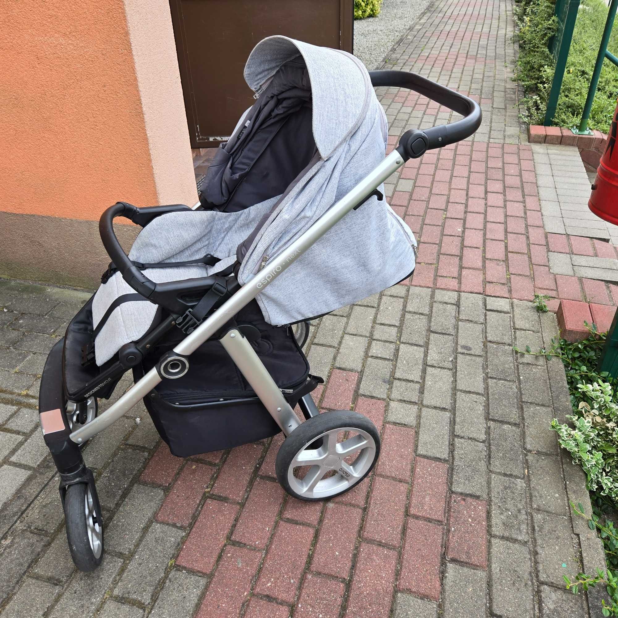 Wózek 2 w 1 Espiro next ,folia pw deszczowa, śpiwór na zime.