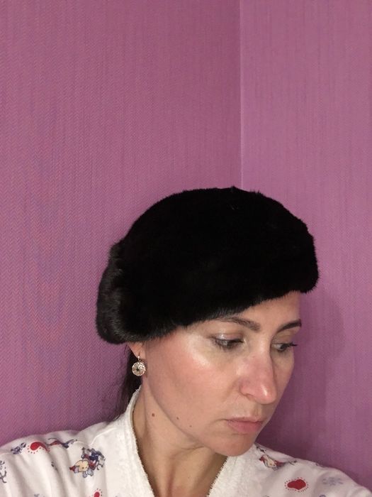 Шапка берет норковый 54-56 см ОГ